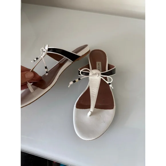 Tabitha Simmons 'Dara' Black/White Sandals, Sz 37 EU / 7 US - Picture 2 of 7
